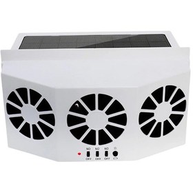 Resim Taşınabilir Koku Giderme Vantilatör 3 Kafaları Otomatik Havalandırma Fan Güneş Şarj Whıte 