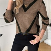 Resim Kadın Şık Kazak - Kahverengi/Siyah/Gri/Beyaz/Bej Renklerde Uzun Kollu Yuvarlak Yaka Kazak, Günlük ve Resmi Kombinler, Ofis, Partiler İçin Rahat Sonbahar Kış Kazak - Kadın Kazak Üst, Bayan Kazakları, Parti Kıyafeti, Rahat Kesim, Ofis Giyimi, Şık Örme, Yumuşak Malzeme, Çok Yönlü Üst, Moda Tutkunları, Çizgili Kazak Siyah ve Kırmızı/Beyaz Kadın 