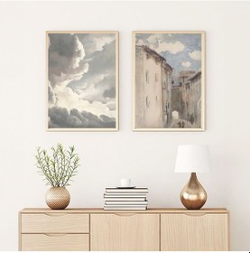 Resim Huhuli Ahşap Çerçeveli 2 Li Modern Tablo Huhu276 