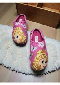 Resim Gezer Princess Temalı Yumuşak Kaydırmaz Taban Ev Kreş Anaokulu Terlik PEMBE 