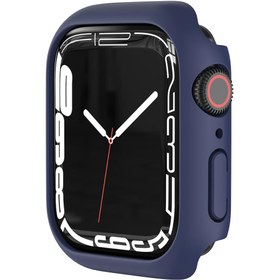 Resim Apple Watch 40 Mm Uyumlu Kasa Ve Ekran Koruyucu Sert Silikon Renkli 360 Sert Pc Gard 07 Lacivert 