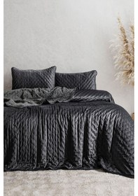 Resim Elart Porto Flame Yatak Örtüsü Çift Kişilik 240x260 Cm Antrasit Antrasit 