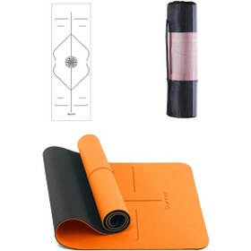 Resim Gymo Hizalamalı 6Mm Tpe Yoga Matı Pilates Minderi Turuncu 