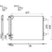 Resim Mahle KLİMA KONDENSERİ KURUTUCU İLE PASSAT 2005 577X439X16 8FC351317541 3C0820411C 3C0820411E 3C0820411G 