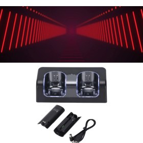 Resim Vkemall Wii/wii U Kumanda İki Li-polimer Pil 2800mah İle İki Portlu Şarj Docksı - Abs Malzeme, Kolay Kullanim, Taşınabilir Beyaz 