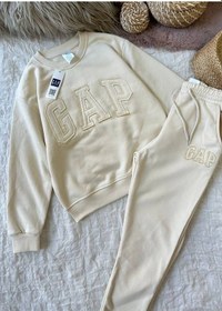 Resim Krem Eşofman Takımı - %100 Pamuk, 3 İplik Krem 