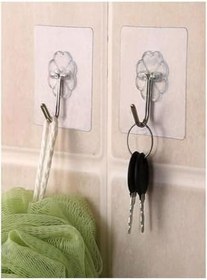 Resim Horasan Ticaret Askı Askılık 10 Adet Güçlü Şeffaf Duvar Askısı Askılığı Yapışkanlı Vantuz Kancalı Mutfak Banyo Askı Turkuaz 