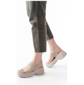 Resim 24414-573 Bej Dalgıç Günlük Dolgu Topuk Kadın Sandalet Bej 