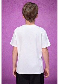 Resim Uyguntarz Çocuk California Baskılı Pamuklu Tshirt Beyaz 