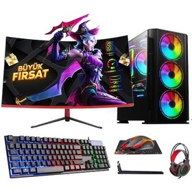 Resim RAMTECH BF ROG PLUS İ5-9400F 16RAM 480SSD GTX750Tİ-4GB 23,6 CURVED GAMING PC 