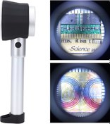 Resim Aubyhe 10x Büyütme Optik Cam Led Işıklı El Tipi Büyüteç, Ölçekli, Taşınabilir, Ev/ofis/laboratuvar Kullanıma Uygun 