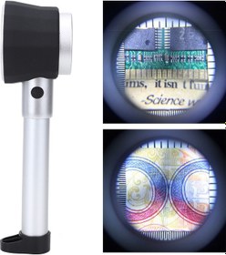 Resim Aubyhe 10x Büyütme Optik Cam Led Işıklı El Tipi Büyüteç, Ölçekli, Taşınabilir, Ev/ofis/laboratuvar Kullanıma Uygun 