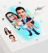 Resim Kişiye Özel Evleniyoruz Karikatür 240 Parça A3 Puzzle - 4 