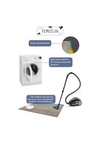 Resim Decomia Home Dijital Kaymaz Yıkanabilir Vizon Krem Bej Oval Salon Halısı Mutfak Halısı Koridor Halısı Yolluk DC-7088-1 Beyaz 