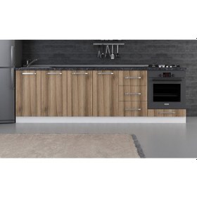 Resim Minar 265 Cm Mutfak Dolabı Beyaz Dore 265-D3-Alt Modül Beyaz 