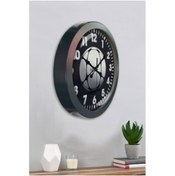 Resim Bahat Salon Ofis Duvar Saati Gri Metal Çerçeve 36 Cm 