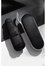Resim Marlux Mini Süper Çantalı Fermuarlı Kılıflı Rüzgar Koruma 8 Fiber Telli Şemsiye Marlux214ml Kapsül Şemsiye Siyah 