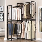 Resim Zizuva Özel Tasarım 182x105x40 CM Siyah Metal Açık Gardırop 