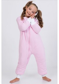 Resim Cantoy Kalın Elyaf Dolgulu Premium Kalite 2.5 Tog Desenli Unisex Çocuk Uyku Tulumu Şeker Pembe 