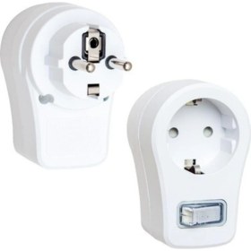 Resim Çeşitli Powermaster 16816 Tekli Beyaz Anahtarlı Akım Korumalı Priz 