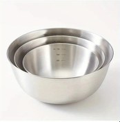 Resim Cloud011 3 Adet Paslanmaz Çelik Salata Kasesi Silvery Yoğun Mutfak Pişirme Çırpma Kabı 