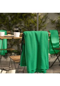 Resim Tek Kişilik Battaniye Daggkapor Örtü Polar 130x170 Cm Yeşil Yeşil 