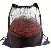 Resim Willowhaven Siyah 1 Adet Taşınabilir Basketbol Futbol Topu Fileli Depolama Sırt Çantası Siyah 