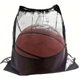 Resim Willowhaven Siyah 1 Adet Taşınabilir Basketbol Futbol Topu Fileli Depolama Sırt Çantası Siyah 