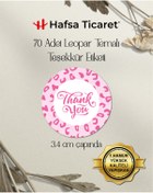 Resim Hafsa Ticaret Teşekkür Etiketi, Thank You, Leopar Tema Yüksek Kalite Yapışkan 1.Hamur 70 Adet 