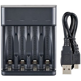 Resim Lemestar Hızlı Şarjlı 4'lü Aa/aaa Pil Şarj Cihazı - Usb Bağlantılı Ni-mh Pil Şarj Ünitesi 