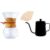 Resim Grossberg Coffee Chemex Filtre Kağıdı Kapaklı Barista Kettel Set 