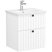 Resim VitrA Root 69415 Groove Lavabo Dolabı, Iki Çekmeceli, 60 Cm, Mat Beyaz, Yuvarlak Lavabolu 