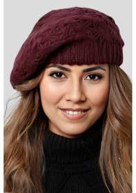 Resim Uniquetrenders Kadın Örgü Triko Ressam Bere Bordo 