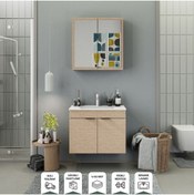 Resim BIANI Fix Loft 85 cm Banyo Dolabı Renk Aybe Bej 
