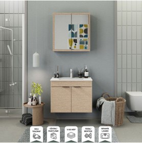 Resim BIANI Fix Loft 85 cm Banyo Dolabı Renk Aybe Bej 