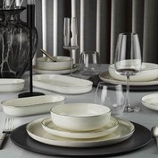 Resim Kütahya Porselen Bone Moderna 26 Prç 6 Kişilik Yemek Takımı Platin File 