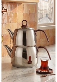 Resim Emsan Teatanyum Midi İndüksiyon Tabanlı Çaydanlık Takımı 1.0-1.8 Lt Bronz 