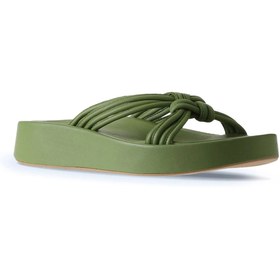 Resim Bueno Shoes Yeşil Deri Kadın Dolgu Topuklu Terlik 01wu4602 