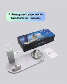Resim Depomıx İphone, Apple Watch Ve Airpods İle Uyumlu 4'ü 1 Arada Şarj Ünitesi Tüm Apple Cihazları Tek 