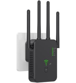 Resim Sones Urant U10 1200mbps 2.4g Ve 5.8g Kablosuz Tekrarlayıcı Wifi Sinyal Amplifikatörü 4 Antenli Ab Fişi Siyah 