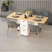 Resim Asra Trend %100 Mdflam Katlanır Mutfak Masası Akça Ağaç Km-09 