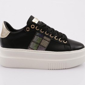 Resim Dgn Kadın Kalın Taban Silver Taşlı Sneakers Ayakkabı Siyah-beyaz 15299723118 