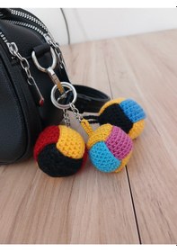Resim Örgü Amigurumi Top Anahtarlık 