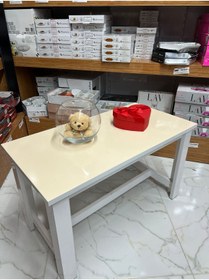 Resim ÇİÇEKLİ AVM orta sehpa krem renk ofis sehpası ofis masası orta masa ev mutfak, balkon, bahçe sehpası 