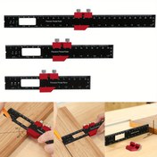 Resim Ahşap İşçiliği Hassas Cep Cetveli - Alüminyum Alaşımlı T-Tipi Çizim Kare Düzenleme Aracı, Kaydırma Durdurma Noktalı, DIY Projeler için Doğru İnç ve Metrik Ölçümler 