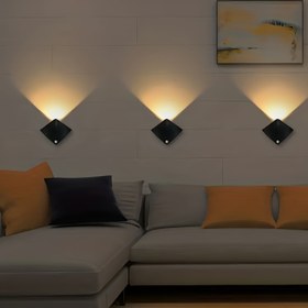 Resim Motion Sensor Wall Lamp, Yatak Odası Veranda Balkon Koridor Otel Dekoru için Gece Lambaları, AAA Pil Gereklidir 