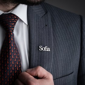 Resim [1 Adet Özel İsim Broş Pimi] Özel İsim Broş Pimi, Kişiselleştirilmiş Paslanmaz Çelik Beyefendi Takım Elbise Yaka Pimi, Zarif Sade Plak, Erkekler İçin, Hediye Fikri 