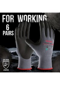Resim Willowhaven Joısıv 6 Çift Nitril Kaplama Kaymaz Eldiven Bahçe Tamir Günlük İşler 