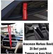 Resim mitsubishi 2li deri yastık - tampon ve ayna süsü - set takım 