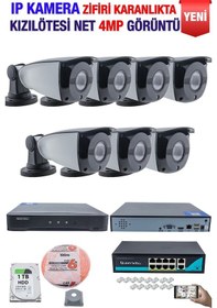 Resim Ip Kamera Seti - 7 Ip Kamera - 10 Kanal Nvr - 8 Port Poe Switch, 1 Tb Disk, Gece Görüşlü Ir 